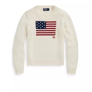 Polo ralph lauren women’s white knit flag sweater